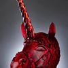 "Unicorn Mask" by Mark Clarson, 24" ht. x 14" x 12", Leaded Crystal